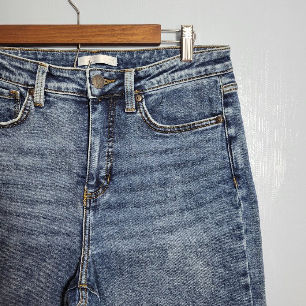 LC Lauren Conrad Size 8 Medium Vintage Wash Ripped Distressed Straight Leg Jeans - Picture 5 of 11